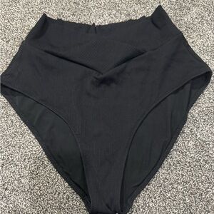 Aerie Black High-Waisted Swim Bottom
